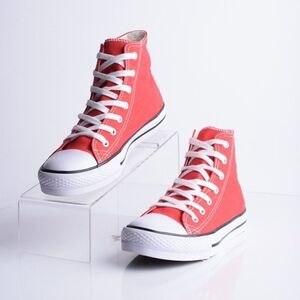 Double Platinum Womens Sneakers High Top Lace Up Red Kix US 7 New